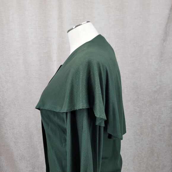 Christie of California Vintage Dark Green Capelet Blouse Renaissance Fairycore - Picture 7 of 15